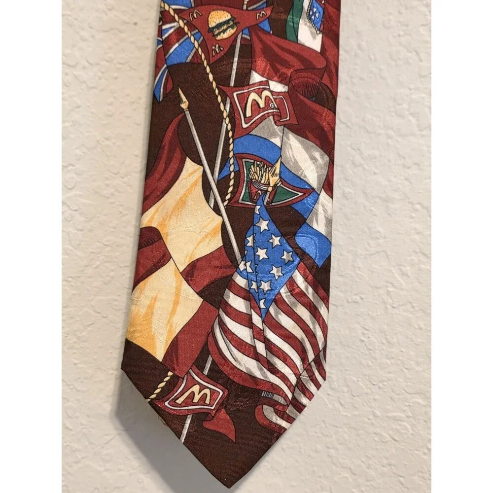 Vintage 1994 McDonald's The Collection Neck tie International Flags 57